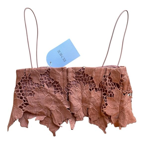 NWT Rumer x Revolve Tropez Crop Top in Rust Floral Lace Crochet Size Small - Picture 2 of 6